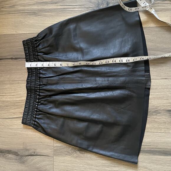 ba&sh Black Button-Front Genuine Leather Skirt - Picture 15 of 15